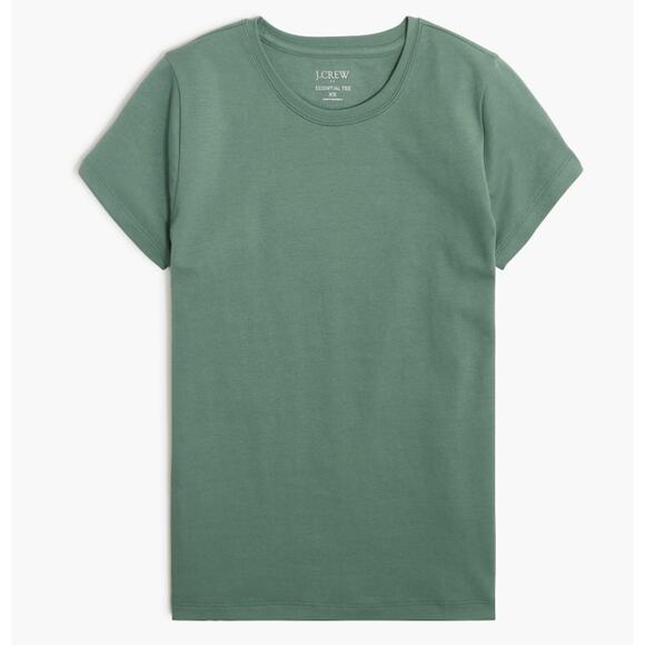 J.Crew Essential Short-Sleeve Crewneck Tee WMNS XS Pale Spinach Cotton Slim Fit - Picture 2 of 8
